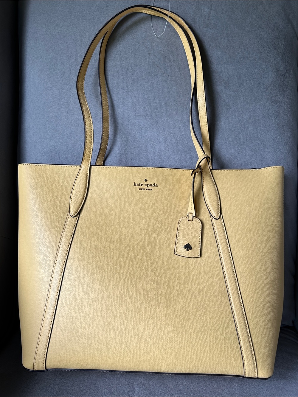 Kate Spade Large Cara Tote Leather Zip Top Shoulder Bag Yellow NWOT